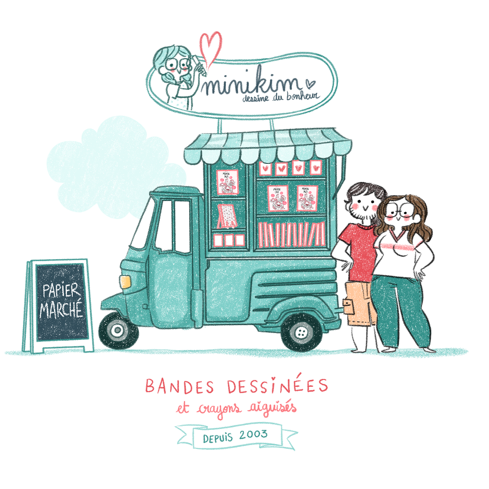 Papier Marché, Montréal, salon, art fair, Minikim, Bande dessinée, art imprimé, literary sale, art print, fanzine, micro édition, micro publication, artiste Montréal, rue saint-denis, autoédition, illustration, affiches, poster, print, stationery, papeterie