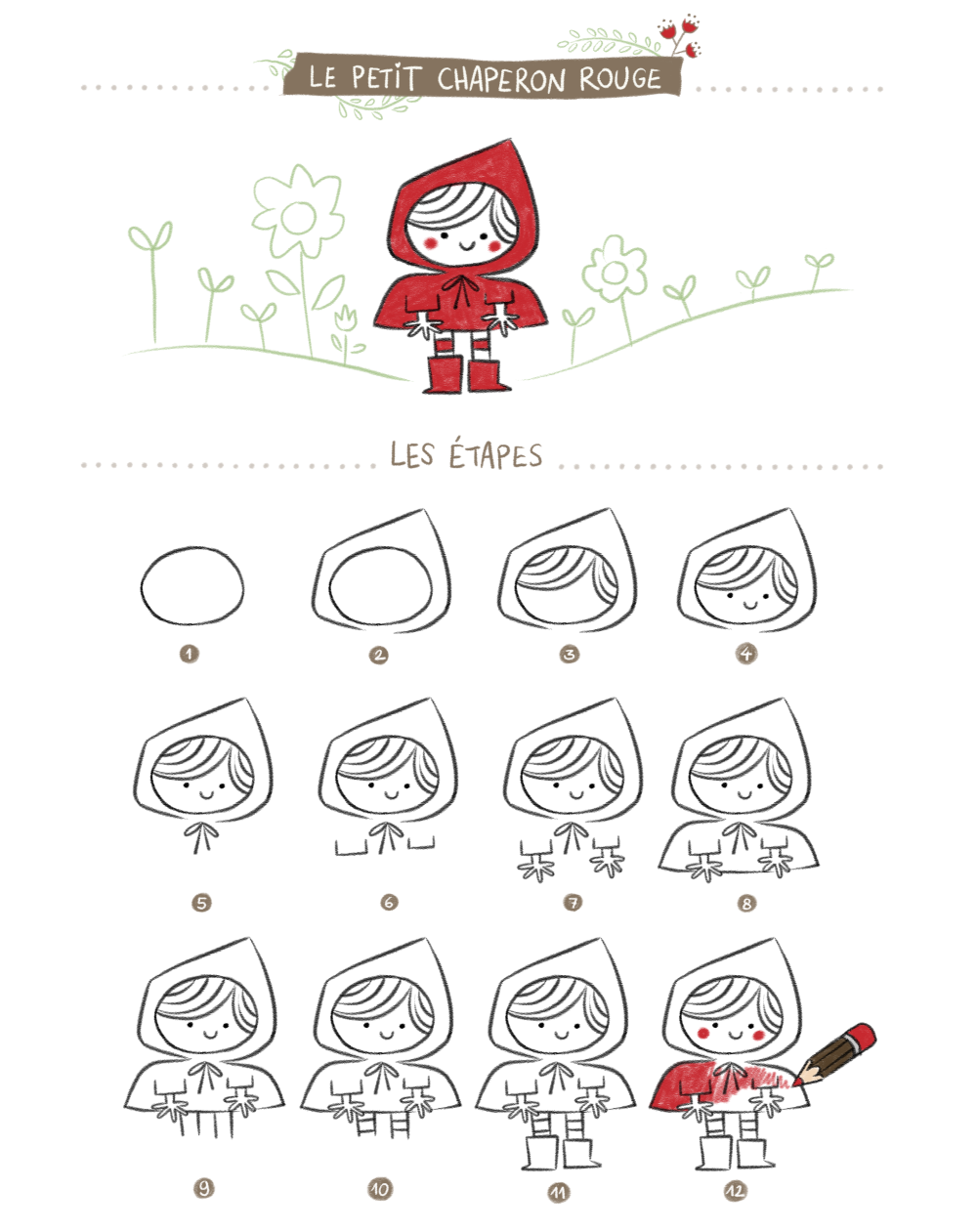 Apprendre A Dessiner Le Petit Chaperon Rouge Inclu Le Cahier D Exercices