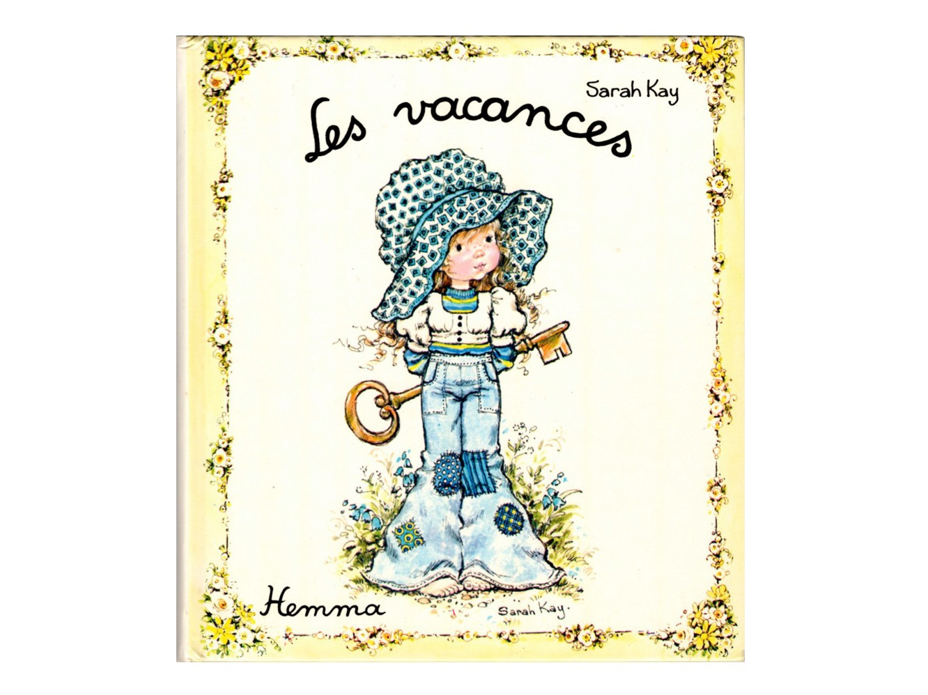 Sarah Kay, illustration, Livre jeunesse, années 80, fillettes, salopettes, pantalons rapiécés, jeans rapiécés, rapiécés, grand chapeau, grands chapeaux, illustratrice australienne, valentine publishing, nature, enfance, animaux, robe, rubans, bucolique, dessin, art, aquarelle, carte de voeux, Pony Pals, The Wizard of jenolan, livres de notre enfance, livres des années 80, livre nostalgie, nostalgie, années 80, livre doudou, livre Les vacances, Les Vacances, Hemma, éditions Hemma,