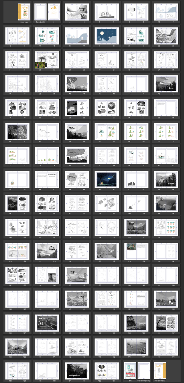 Storyboard de la bande dessinée Bulle version 1 clip studio paint livre BD ébauche scénario scénarimage, journal de bord d'une autrice BD